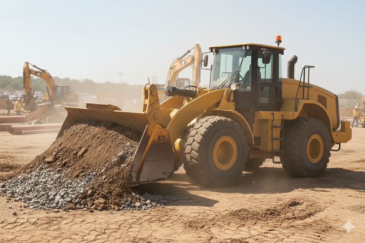 Radlader  auf Baustelle
